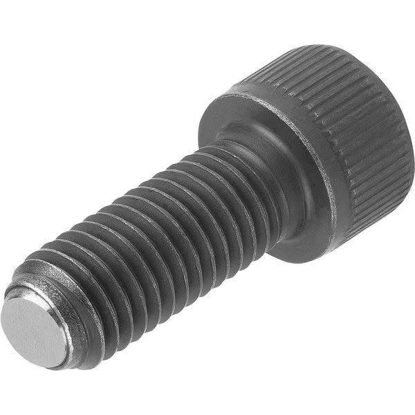 Ball-End Thrust Screw W Head, Flat Ball W Rotation Lock, M12, L=30, Carbon Steel, Comp:Ball-Bearing, Kipp, Mfr#: K0380.41230